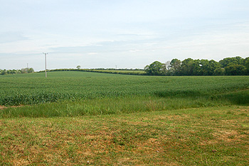 Looking towards the county boundary by the former Cat and Custard Pot May 2011
